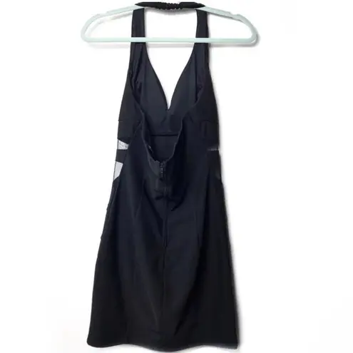 Crystal Doll Y2K Black Halter Plunge Bodycon Dress M