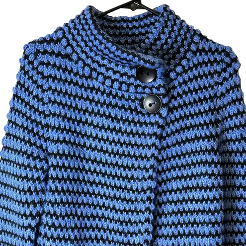 Krimson Klover Midnight Sun Button Cardigan Blue Black Womens Small Wool Alpaca