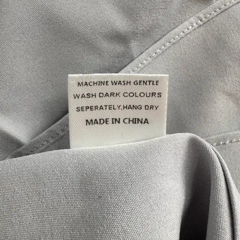 Velvi Cali Maxi Dress in Blue Floral size Small Lace Up Sleeveless Slit Ruffle