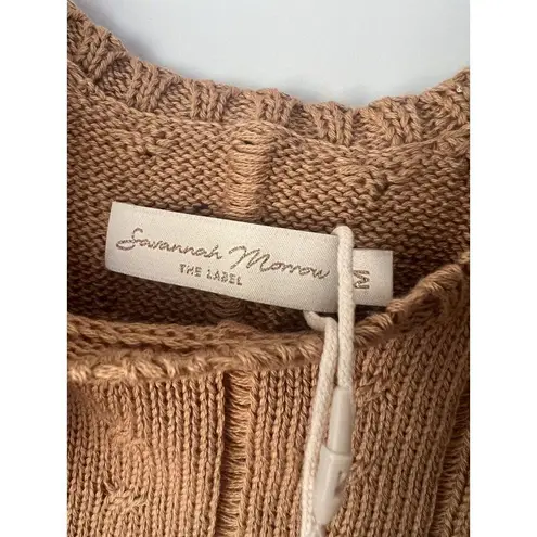Savannah Morrow Casey Top Oversized Sweater Knit Tank in Almond Size Medium NWT Tan