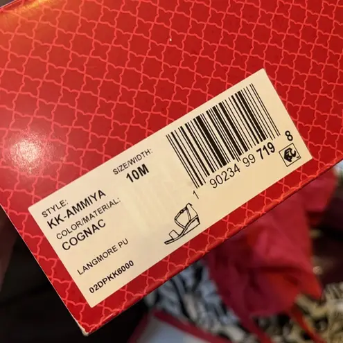 Kelly & Katie sandals wedge 10 crisscross Brown Strappy ankle strap