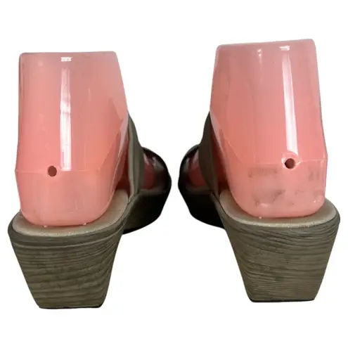 Naot Pinotage Ornament Leather Gold Taupe Wedge Sandals Size EU 37 US 6