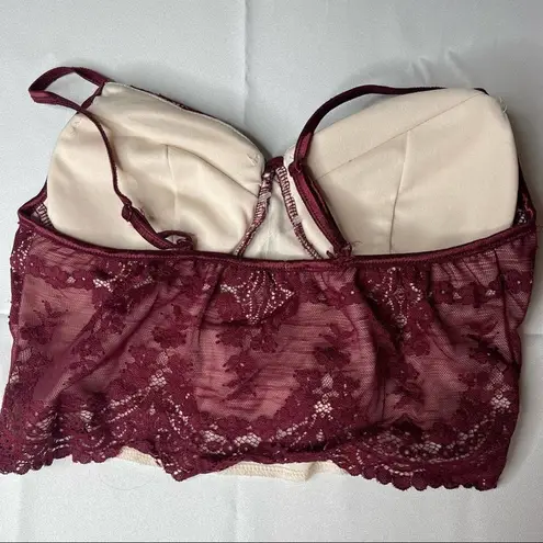 Bozzolo NWOT  Burgundy Floral Lace Bralette Size Large