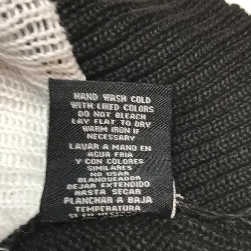 Mesh & Lace Snowman Sweater, Black, White, Large Size M