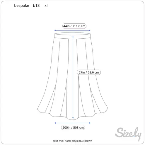Christopher & Banks skirt midi floral black blue brown
