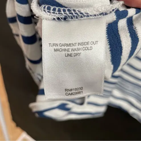 Catherines Navy and White Striped XL Top Nautical Yacht Resort Vacation Cruise Blue