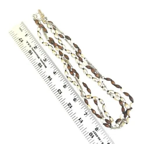 Sigrid Olsen Multi-Strand Wood, Silver-Tone & Freshwater Pearl Necklace