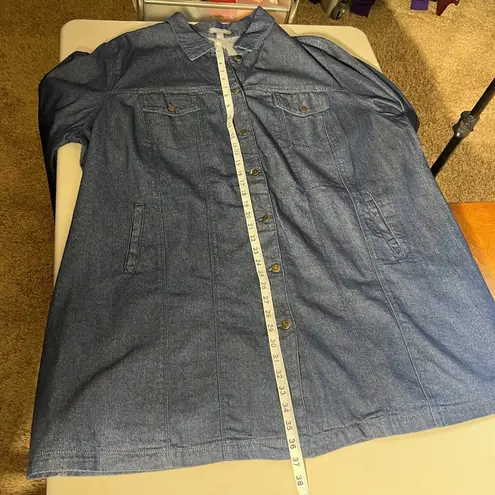 Jessica London Jean Jacket Womens 28W Blue Dark Wash Denim Cotton Longline Plus