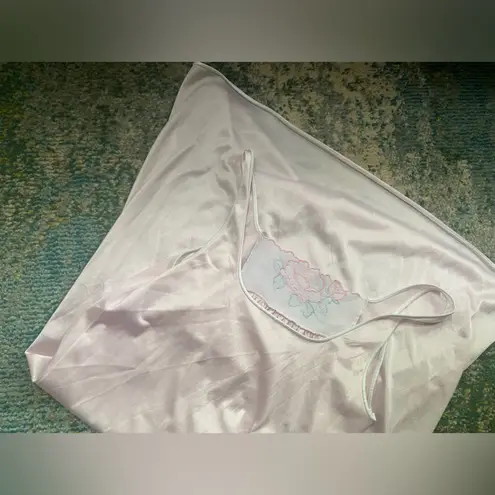 Vassarette Vintage pink floral nightgown housecoat set, size small medium