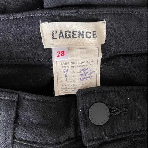 L'Agence L’Agence Kendra High Rise Crop Flare Jeans in Black, Size 28 NWT Online for $275
