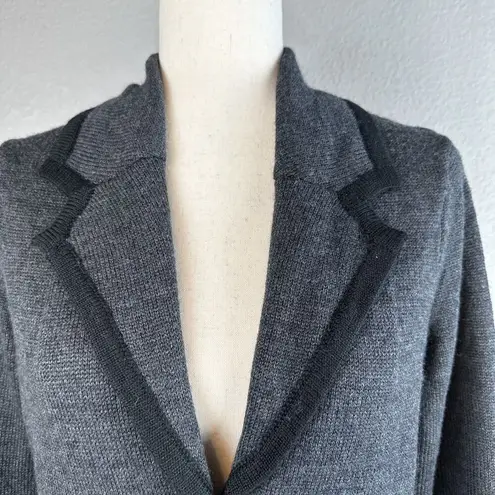 August Silk  Womens Sweater Blazer Cardigan Size M Gray Wool Blend Pockets