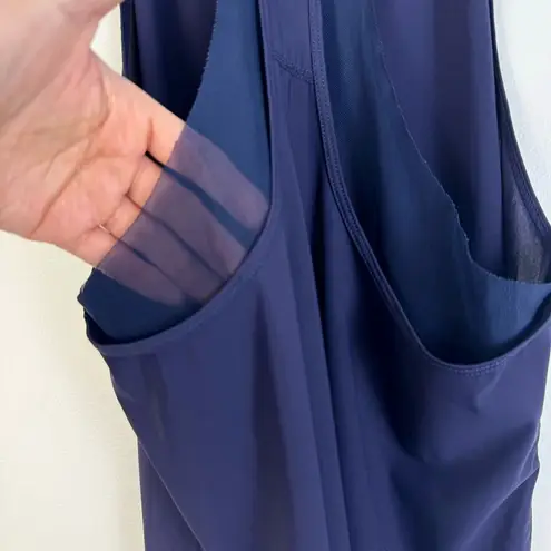 Zyia Active Double Racer Tank Top Navy Blue Small Athletic Exercise Workout