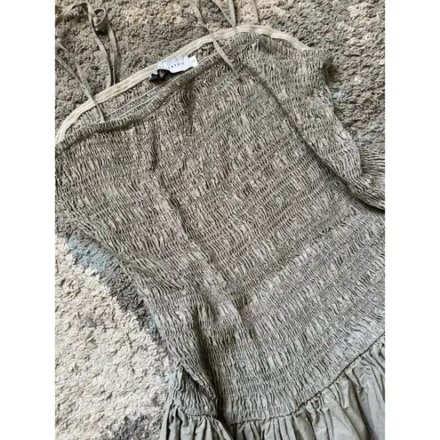 Oh Seven Days Maternity Louise Dress Sage Green Smocked Fit & Flare Size 1X