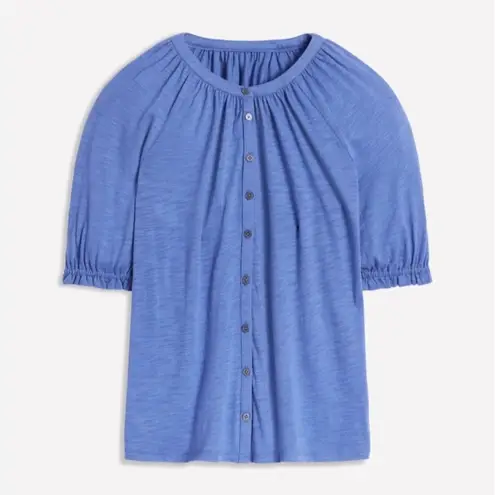 Boden USA NWT New Boden Womens Blue Slub Cotton Tencel Modal Bonnie Blouse Relaxed Top 6