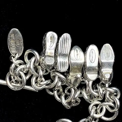 Lois Hill Sterling Silver Rolo Charm Toggle Bracelet with Shoe Charms