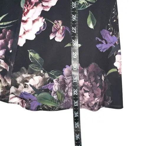 Fame and Partners NWT Floral Print Fit and Flare Black Purple Mini Dress US 12