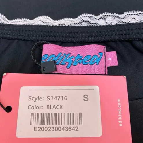 Edikted NEW Black Strapless Sleeveless Bandeau Bustier Crop Tube Tank Top Size S