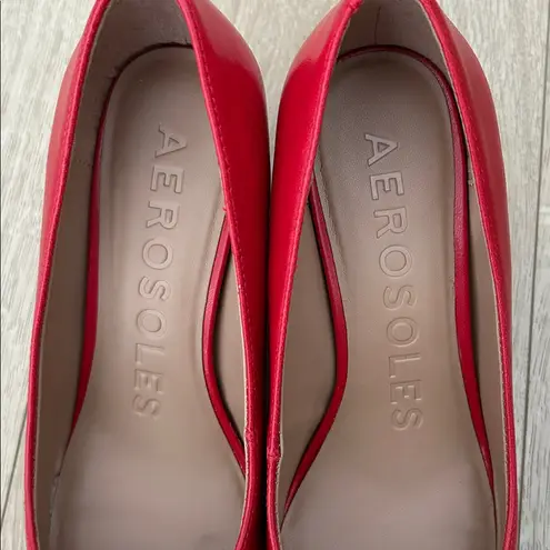 Aerosoles Comfortable MINETTA Mid-heel Pump, Racing Red Leather, Size 8.5W, NWT