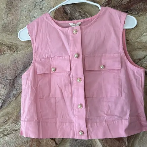 Commense Split Pockets Sleeveless Skirt Set size small Pink