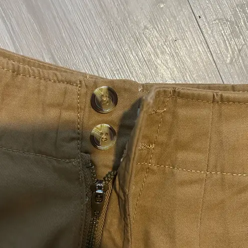 Forever 21 Stylish  Gold Linen Pants – Flat-Front, Size Large