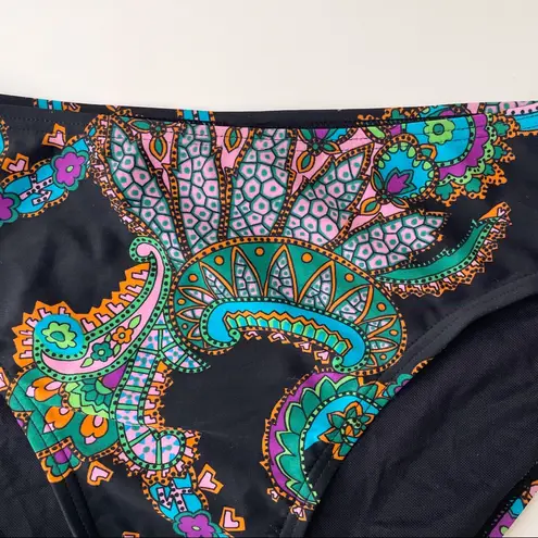 Aerin Rose Black Mandala Tangiers High Waist Bikini Bottoms NWT Small Blue Green