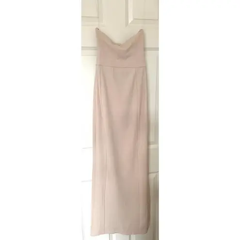 Mistress Rocks  Strapless Bodycon Slit Maxi Gown Dress Champaign Size XS NEW