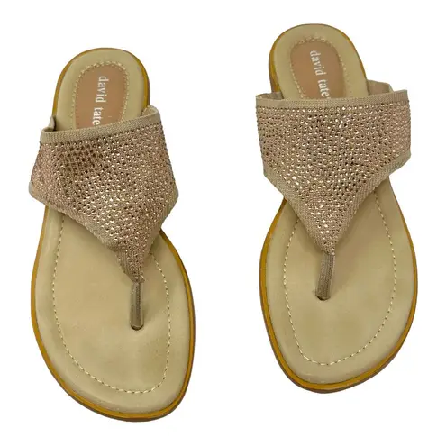 David Tate Pierce Rhinestone Rose Gold Sandal Size 7.5