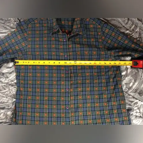 Classic Elements Vintage Floral Embroidered Plaid Check Large