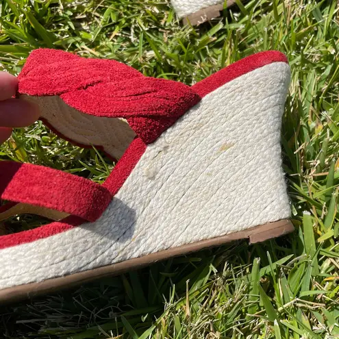 Ozma NEW Red Espadrille Heeled Sandals