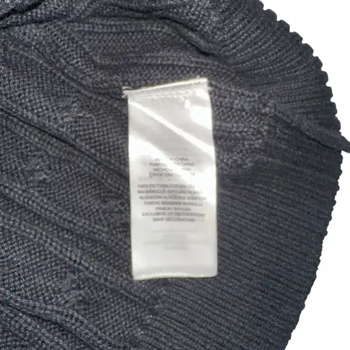 Lauren Ralph Lauren Crest Black Cable Knit Short Sleeve Sweater Top XL