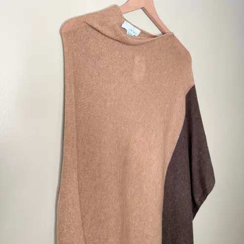 NWT Celeste Cashmere Wool Pullover Poncho Sweater Top Brown Women’s One Size