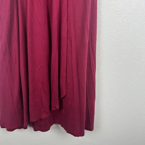 Garnet Hill Women's Gathered Waist Dress Burgundy Sz M