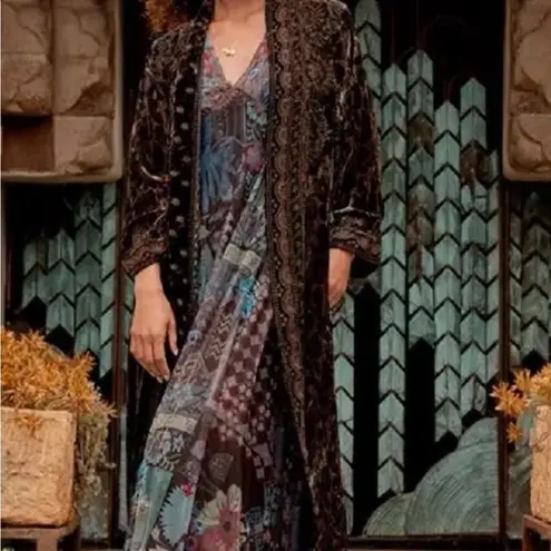 Johnny Was Maude heavily embroidered velvet duster jacket NWT