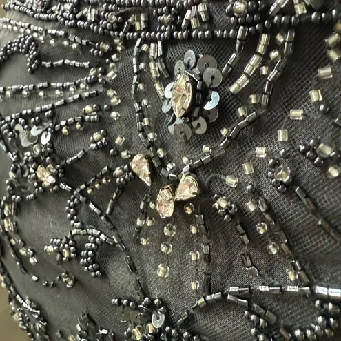 Taffeta Charcoal Grey Ball Formal Gown Beaded Sequins Rhinestone Dress 20 Gray Size undefined