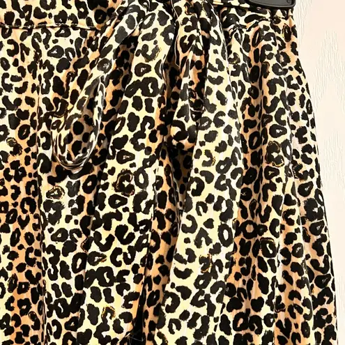 Nine West  Luxe Animal Collection Leopard Print Asymmetric Hem Midi Skirt