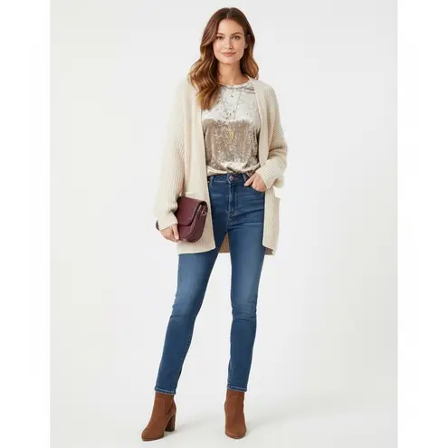 MELLODAY Crushed Velvet Top Womens S Taupe Long Sleeve Ruched Whimsigoth Soft