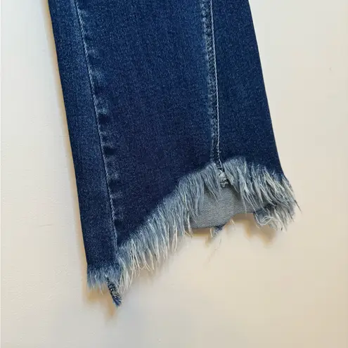 KanCan Brooklyn High Rise Bootcut Jeans Size 7/27 Raw Hem Dark Wash KC5224D Blue