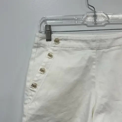 J. McLaughlin  Womens Dominica Short 4 White Gold Button Sailor High Rise Cotton