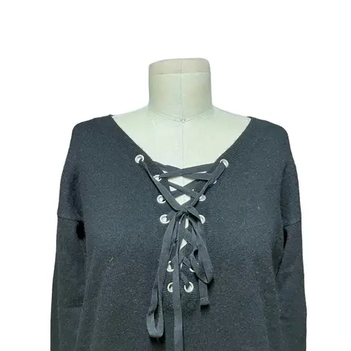 The Kooples Black Wool Cashmere Blend Lace-Up Sweater Size 1 / Small