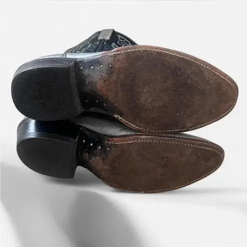 Justin Boots Justin 4522 Embroidered Silver Black Western Cowboy Boots Women’s 7.5 B