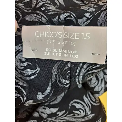 NWT Chicos Women's So Slimming Juliet Regal Scroll Ankle Pull