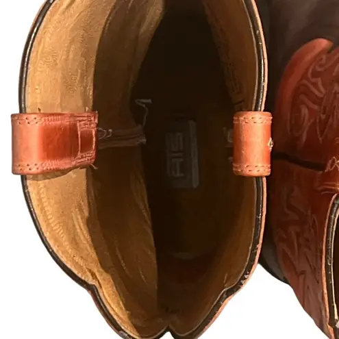 Ariat  Brown & Burnt Orange Leather Cowboy  Boots Women’s Size 10 B Style #15821