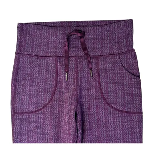 LULULEMON Skinny Will Yoga Pant Ziggy Wee October Inkwell Convertible Waist Sz L Purple Size M