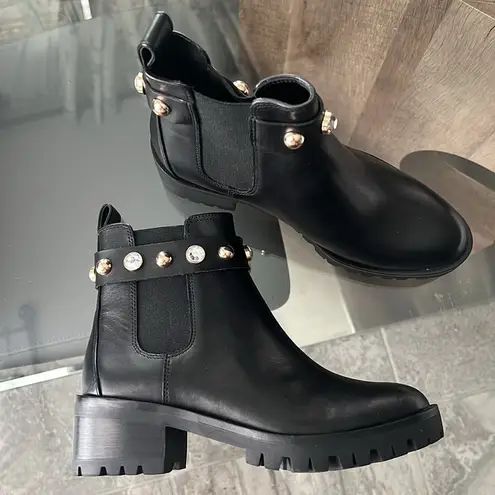 Karl Lagerfeld Paris Porshay Lug Sole Boots in Black, Size 6, New w/o Box