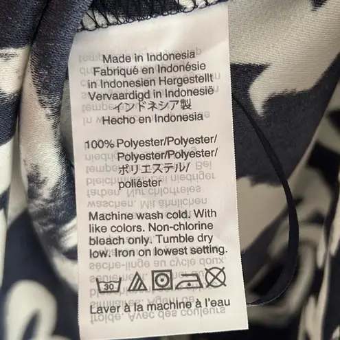 J.Crew  Square-neck long-sleeve top in brushstroke floral 365 crepe Sz 10 Navy