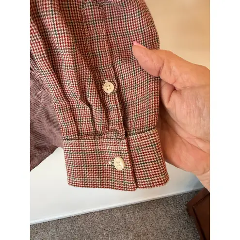 Toad & Co Long Sleeve Houndstooth Tunic Button Shirt Brown Women's Size Medium