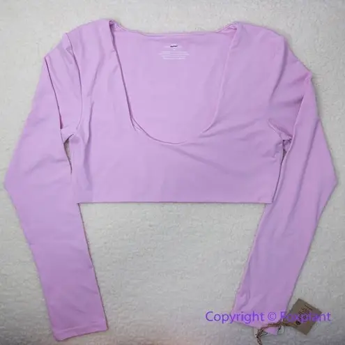 New! Set! Toast Swim crop surf bikini top High Waist, String Bikini Bottom, M Pink Size M