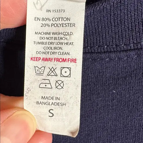 Lucky Dog Just Hoods Navy Blue Thick Volleyball Sweatshirt Size Small