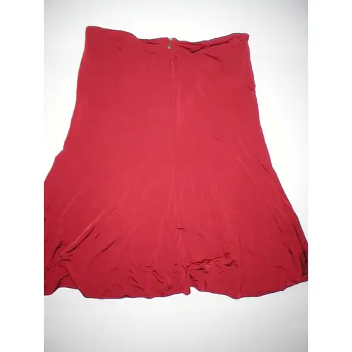 Just Cavalli New Womens Designer Italy Viscose Red Skirt 48 12 Metal Logo Accent