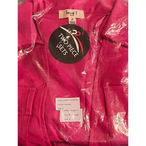 Love j Top And Short Set Womens Size Small Pink Silky Halter Stretch Shorts NEW